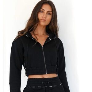 Lounge Apparel Cropped Zip Up Hoodie